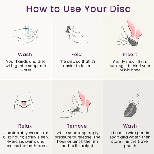 Vista 4 de Ecoblossom Disco menstrual reutilizable – Copa menstrual – Disco de período suave para mujeres diseñado con vaso de silicona flexible de grado