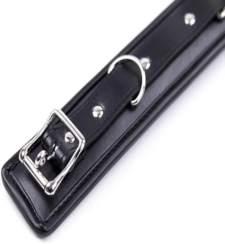 Vista 4 de ERUN Gargantilla de cuero con cadena de tracción larga, correa ajustable, collares de cuello para cosplay, punk bar, collar de escenario, suave