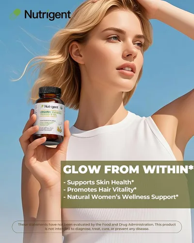 Vista 12 de Aceite de onagra orgánico USDA para mujeres con cápsulas de 10%