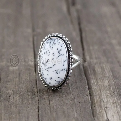 Vista 2 de Dendritic Agate Ring, Handmade Silver Ring, Minimalist Jewelry, Delicate Silver Ring, 925 Sterling Silver Ring, Bezel Setting Ring, Ring With Stone