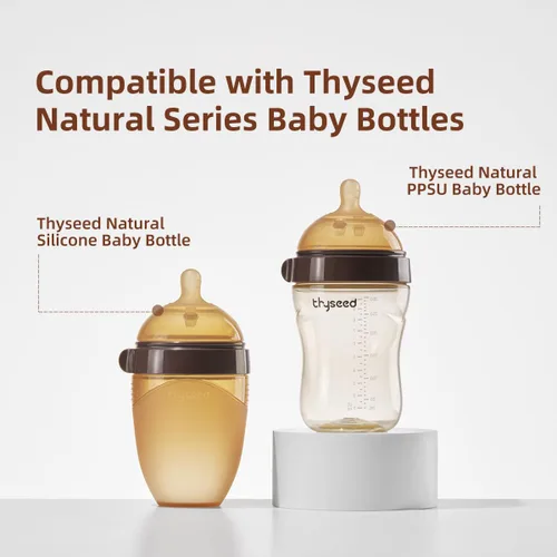 Vista 2 de Thyseed Natural Series - Pezón de cuello ancho, flujo medio, 3-7 meses, paquete de 2