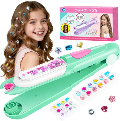 Vista 12 de Kit de Estampador de Gemas para el Cabello - Joyas Brillantes para el Cabello para Juguetes de Niñas - Accesorios para el Cabello con Diamantes