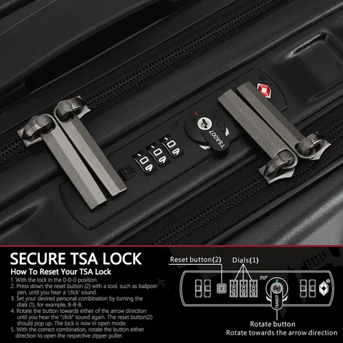 Vista 6 de TydeCkare Equipaje de mano de 16" con 2 compartimentos para portátil, Negro, 16 pulg., Negocios