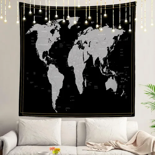 Vista 103 de Shrahala Tapiz de pared de hojas de arce otoñal, hojas rojas llameantes, fondo negro, tapiz grande para colgar en la pared, tapiz decorativo
