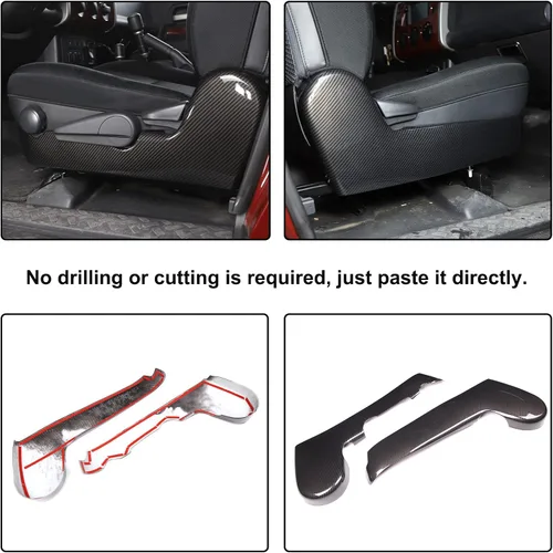 Vista 4 de Aunginsy Cubierta del panel de ajuste del asiento lateral del automóvil, bisel compatible con Toyota FJ Cruiser 2007-2021, cubierta de pista