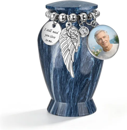 Vista 11 de SOITIS Customized Small Urns for Human Ashes Keepsake, 2.83 Inches Memorial Urn for Women Men, Aluminum Cremation Urns for Human Ashes - Engraving