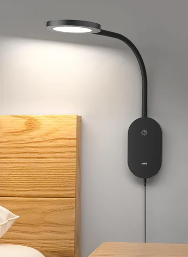 Vista 7 de deeloop Lámpara de Lectura Montada en la Pared, Luces de Libro con Salida USB, Lámparas de Lectura para Cabecera de Cama con Apagado Automático de 4
