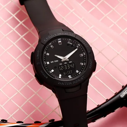 Vista 2 de findtime Relojes analógicos digitales deportivos impermeables reloj de doble pantalla LED retroiluminación LED reloj de pulsera luminoso