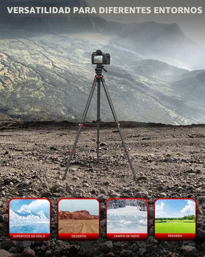 Vista 7 de IFOOTAGE Gazelle - Trípode de viaje TA3B con cabezal de fluido Komodo K3,62/62.0 in Kit de trípode de aleación de aluminio para cámara, teléfono