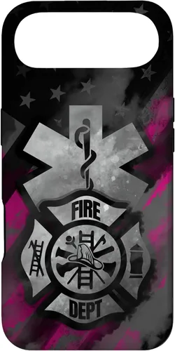 Vista 27 de EMT EMS Firefighter Pink Smoke Line USA American Flag Case for iPhone 17