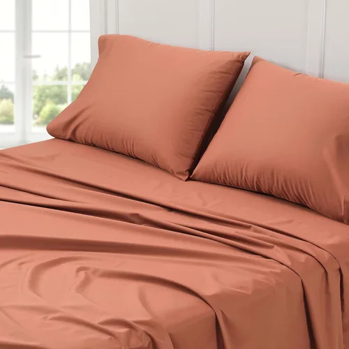 Vista 3 de Cuddledown Dreamstead - Juego de sábanas 100 % algodón, 300 hilos, tejido satinado de lujo, algodón peinado puro, suave, resistente a las arrugas
