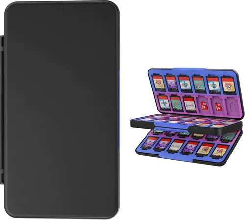 Vista 9 de Funda para tarjetas de juego Switch para Nintendo Switch/Switch OLED/Switch Lite, soporte para tarjetas de juegos con forro de color degradado