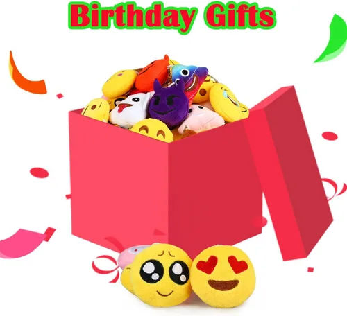Vista 4 de Dreampark Emoji - Llavero de felpa para niños, diseño de emoji, ideal para fiestas de Navidad o cumpleaños, 2 pulgadas