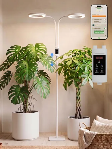 Vista 14 de GLOWRIUM Luces LED inteligentes de cultivo para plantas de interior, luz de escritorio para plantas con control de aplicación Bluetooth, lámpara
