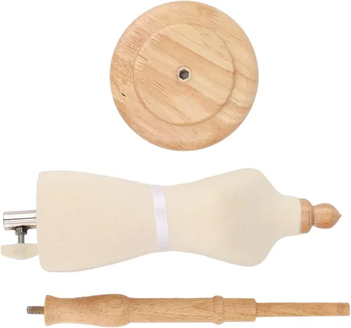 Vista 9 de Torso de maniquí con soporte, 19 a 22 pulgadas, pequeño maniquí femenino torso, madera de haya profesional, modelo de vestido femenino ajustable