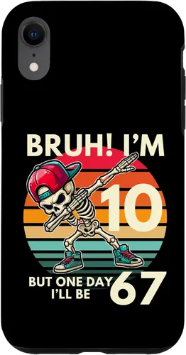 Vista 25 de Bruh I'm 10 But One-Day I'll Be 67 Retro 10th Birthday Kids Case for iPhone 17