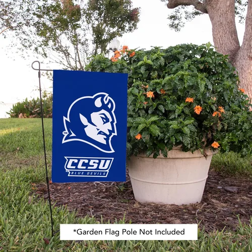 Vista 6 de Desert Cactus Bandera de jardín de la Universidad Estatal Central de Connecticut CCSU Blue Devils Banner 100% poliéster (diseño B)