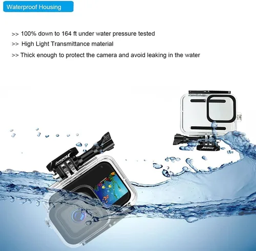 Vista 3 de Kit de accesorios para Gopro Hero 13 12 11 10 y 9 cubierta de batería negra para puerta, carcasa impermeable de silicona, protector de pantalla