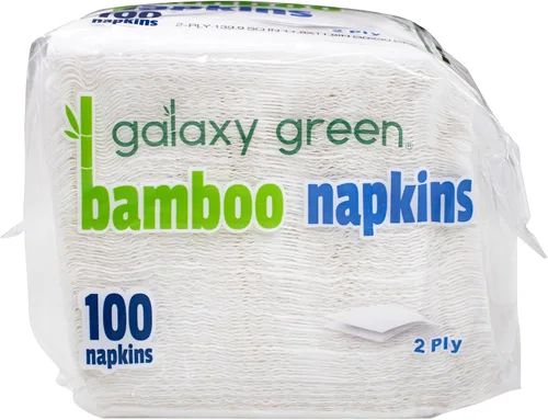 Vista 4 de Servilleta de papel desechable de bambú de 2 capas (100 unidades x paquete de 12)
