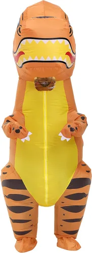 Vista 5 de RHYTHMARTS Disfraz de dinosaurio original de T Rex, disfraz inflable de Trex para adultos