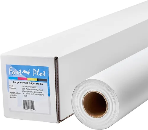 Vista 12 de FastPlot Vinilo autoadhesivo – Resistente al agua 4 mil – Rollo de 24 pulgadas x 60 pies – núcleo de 2 pulgadas