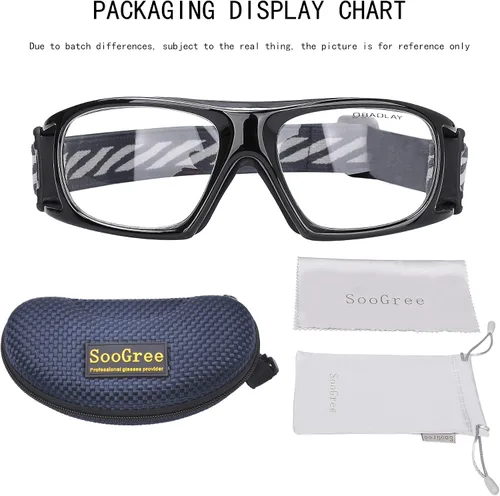 Vista 6 de SooGree Gafas deportivas para baloncesto, fútbol, fútbol, gafas protectoras de seguridad, gafas de raquetbol para adultos, lentes reemplazables