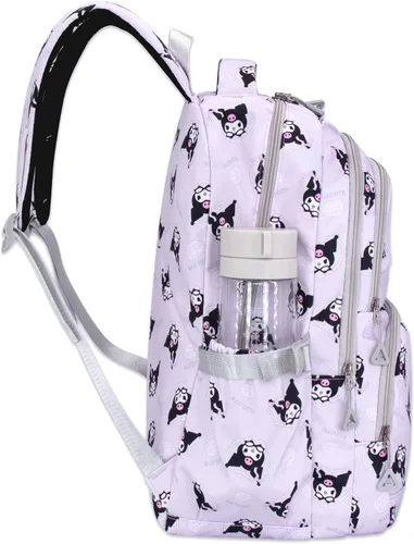 Vista 3 de Roffatide Anime Kuromi - Mochila casual de gran capacidad con estampado de anime para portátil, mochila para viajes, senderismo, mochila