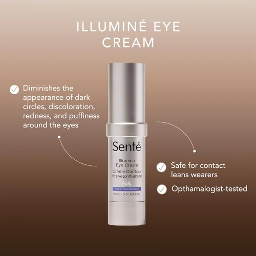 Vista 2 de Senté Illuminé - Crema de ojos para disminuir las ojeras, la decoloración, el enrojecimiento y la hinchazón alrededor de los ojos, con HSA