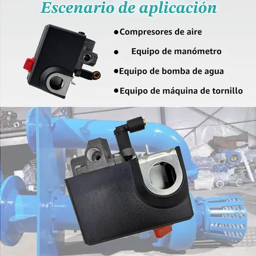 Vista 2 de Interruptor de presión mejorado, reemplazo para Condor MDR 11/11 EA, 26 amperios 120-155 PSI 120/240 voltios