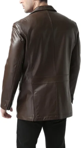 Vista 6 de BGSD Chaqueta deportiva de piel de cordero con 2 botones para hombre (regular, grande y alta y corta)