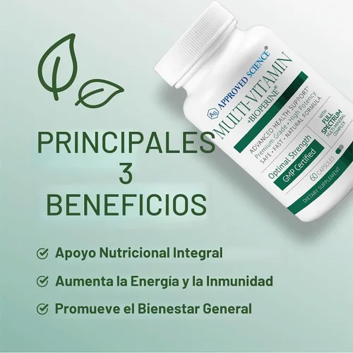 Vista 3 de Approved Science Multi-Vitaminas - con vitaminas B de espectro completo, té verde, luteína, licopeno, zeaxantina, bioperina - 180 cápsulas