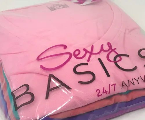 Vista 4 de Sexy Basics Paquete de 5 y 10 camisas de manga corta con cuello en V elástico de algodón casual y activo para mujer