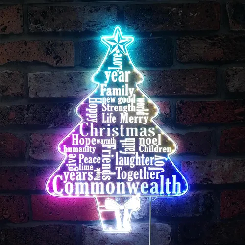 Vista 19 de ADVPRO Regalos de árbol de Navidad presenta luces RGB Dynamic Glam LED Sign - Forma de corte a borde - Decoración de pared inteligente 3D