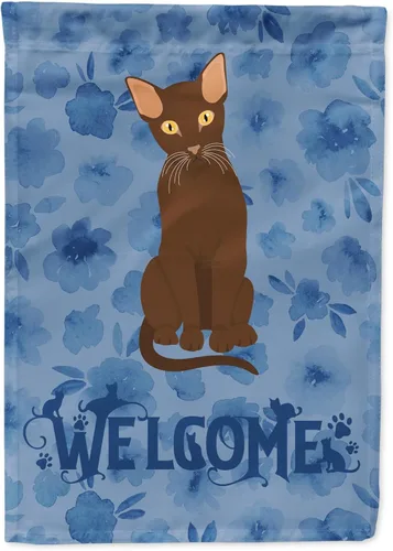 Vista 107 de Caroline's Treasures CK5005GF Bandera de bienvenida de gato abisinio para buzón, bandera decorativa para patio exterior, obras de arte de patio