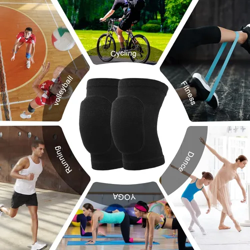 Vista 6 de Rodilleras de voleibol para mujer, rodilleras suaves y transpirables para voleibol, fútbol, baile, yoga, tenis, correr, ciclismo, entrenamiento