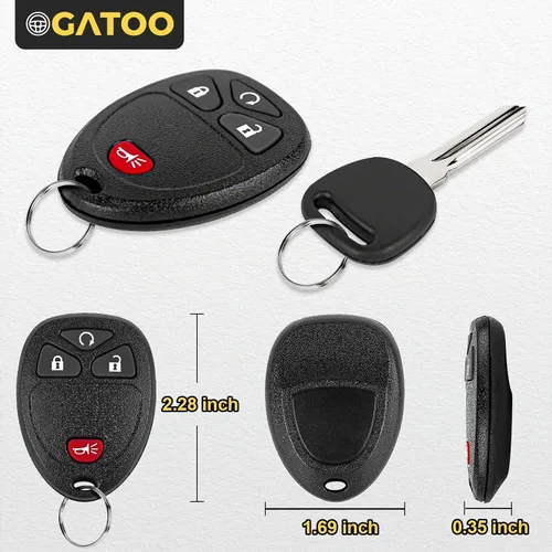 Vista 5 de Mando a Distancia de Reemplazo para Llave Sin Llave Compatible con 2007 2008 2009 2010 2011 2012 2013 Chevy Silverado Suburban Tahoe Avalanche