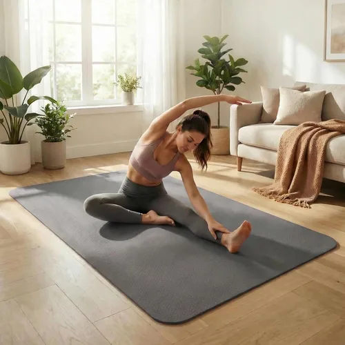 Vista 5 de Esterilla grande de yoga de 6'x 4' (72"x 48") — Esterilla de ejercicio extra ancha de 1/4" y 1/3" de 183cm x 122cm, gran esterilla de ejercicio