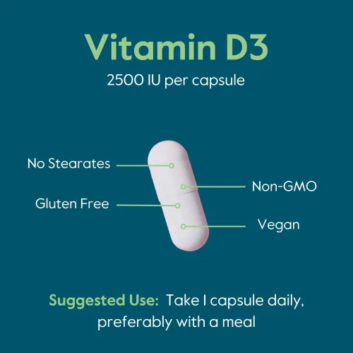 Vista 11 de BESTVITE Vitamina D3 vegana 2500 UI (120 cápsulas vegetales) - Sin