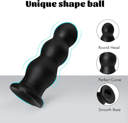 Vista 3 de Entrenador de tapón anal: enorme consolador anal grueso con tapón de 3 cuentas, dilatador de ano, bola anal, masaje de próstata, juguetes sexuales