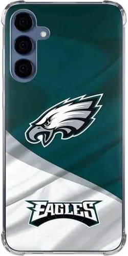 Vista 15 de Skinit Clear Phone Case Compatible with Galaxy A35 5G - Officially Licensed NFL Philadelphia Eagles Black & White Design