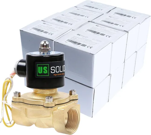Vista 8 de U.S. Solid 1" válvula electromagnética eléctrica de latón 110V CA normalmente cerrada aire no potable aceite de agua diesel