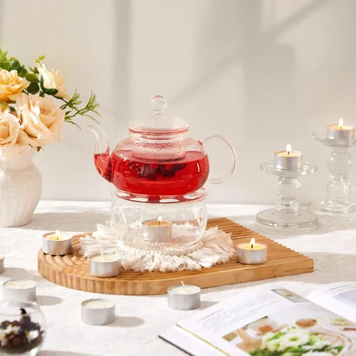Vista 5 de Ashlux Velas de té sin perfume con forma de palma, paquete de 25 unidades a granel, 4.5 horas de combustión, velas de té blancas de larga duración