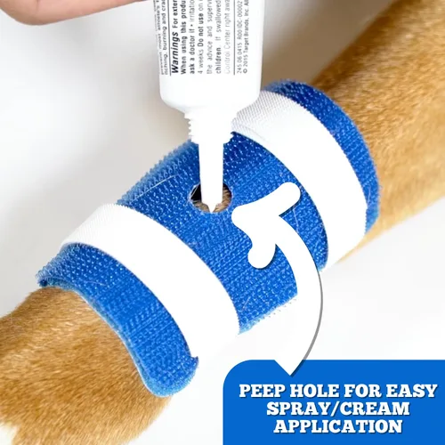 Vista 5 de Almohadillas FlexTran para vendaje de perro para el cuidado de heridas con agujero de ventilación. Vendajes para puntos calientes de perros