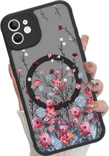 Vista 67 de Funda magnética para iPhone 17 Pro [compatible con MagSafe], bonita funda de moda con estampado de leopardo negro, translúcida, mate, parte trasera