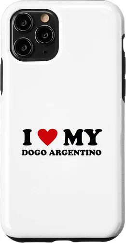 Vista 10 de iPhone 15 I Heart Dog Dad Mom - I Love Dogo Argentino Case