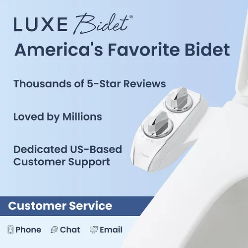 Vista 9 de LUXE Bidet NEO 120 Plus - Boquilla única, accesorio de bidé no eléctrico para asiento de inodoro, instalación deslizante patentada, autolimpieza