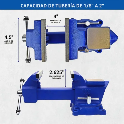 Vista 6 de Tornillos de banco y tubo en combinación, de utilidad, de Yost, Azul, 1