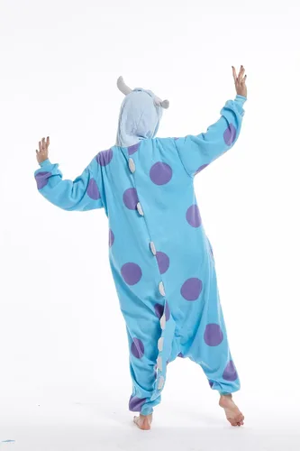 Vista 6 de Animal Sulley Monster Adult Onesie Unisex One-Piece Cosplay Costume Pajamas For Men Women