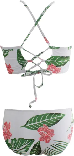 Vista 2 de Juniors Bandeau - Bikini de cuello alto con lazo en la espalda, cintura media, traje de baño
