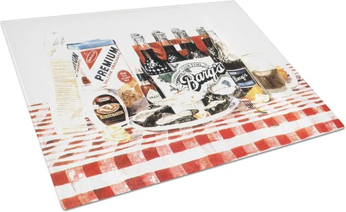 Vista 46 de Caroline's Treasures 1002LCB Barq's, Crabs and Spices Tabla de cortar de vidrio grande decorativa de vidrio templado Tabla de cortar y servir